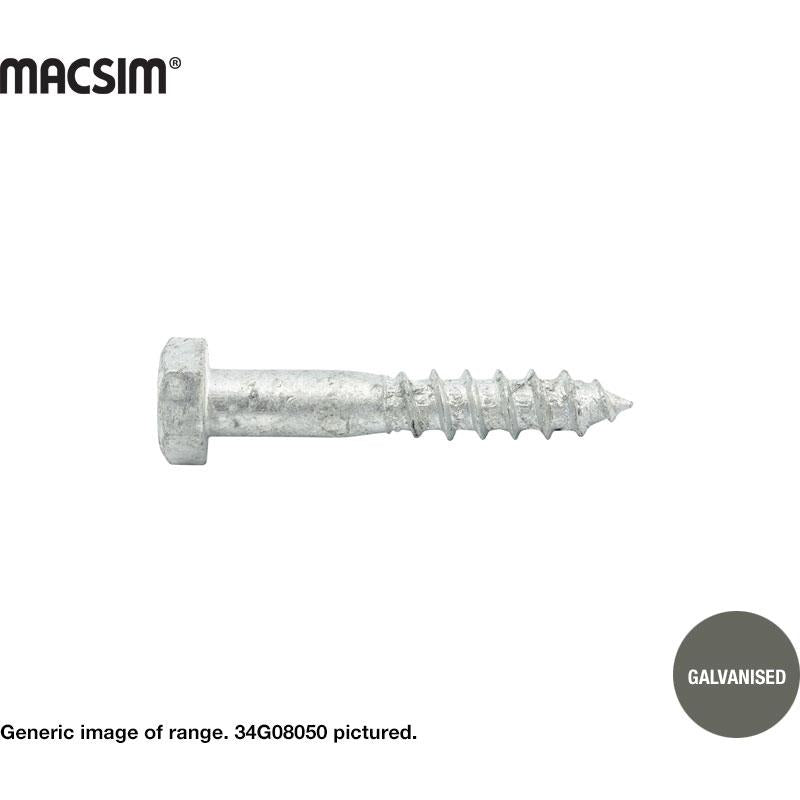 12mmx75mm COACH SCREW GALV.